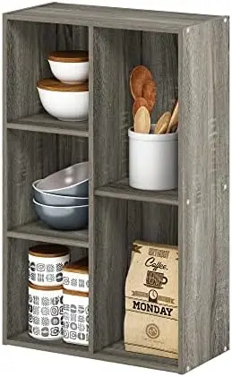 5-Cube No Tool Assembly Open Shelf, French Oak