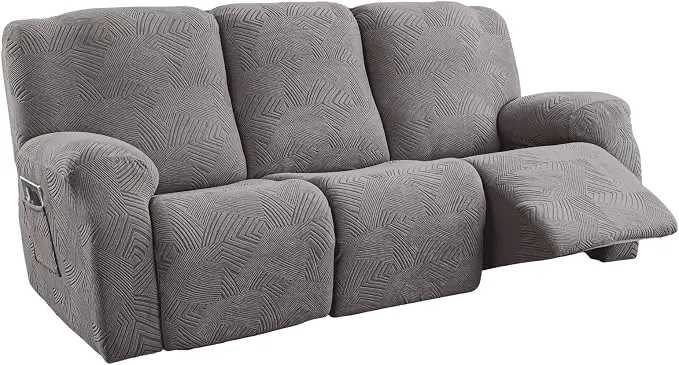 5-Piece Recliner Sofa Covers, Stretch Geometric Strokes Jacquard Recliner Sofa