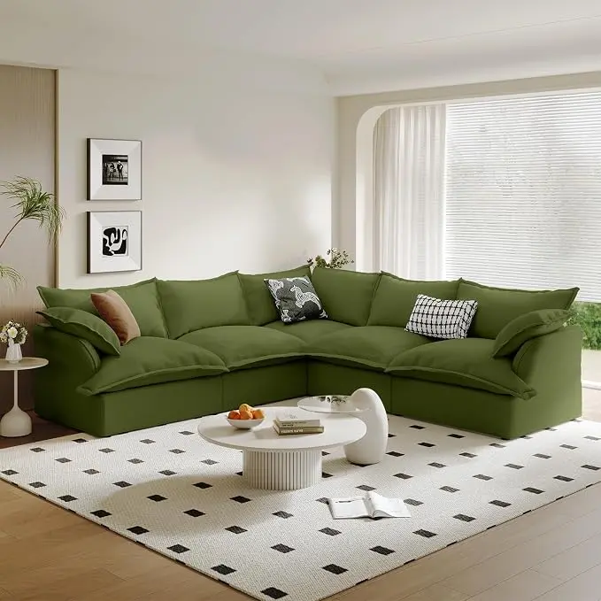 5 Seat V Shape Modular Sectional Couch Sofa