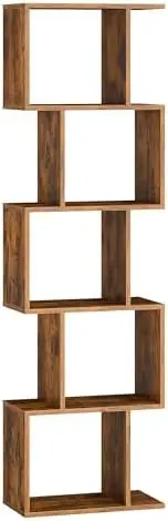 5-Tier Bookcase, Open Storage, 15.7 x 9.4 x 62.8 Inches
