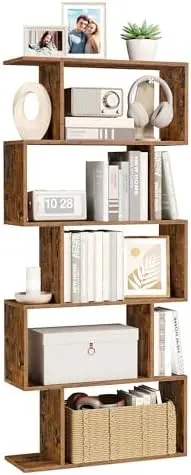 5-Tier Bookcase, Open Storage, 27.6 x 9.4 x 62.6 Inches