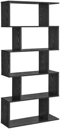 5-Tier Bookcase, Open Storage, 27.6 x 9.5 x 62.6 Inches