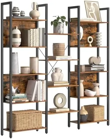5 Tier Bookshelf, Free Standing Bookcase Storage Organizer