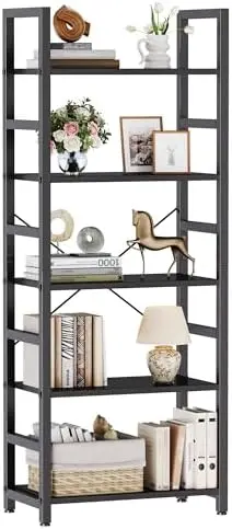 5-Tier Bookshelf, Modern Tall Bookcase Book Shelf