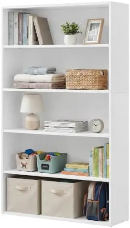 5-Tier Bookshelf, Narrow Shelving Unit