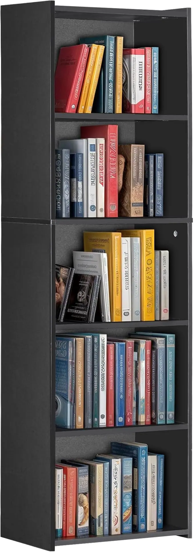 5 Tier Open Bookshelf, 52 Inch Bookcase Storage Rack
