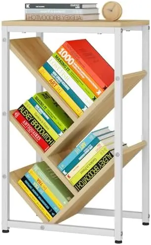 5 Tier Tree Bookshelf,Small Desktop Bookshelf,Natural TBC003N