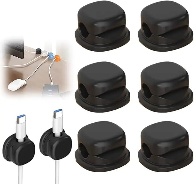 6 Pack Cord Organizer Holder, 2026 New Adjustable Cable Organizer Clips
