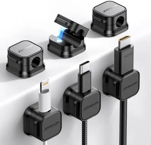 6 Pack Magnetic Cable Clips Cord Organizer Adhesive Wire Management