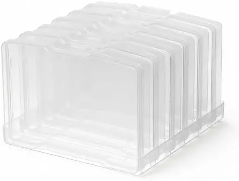 6 Pcs 4"x6" Plastic Photo Storage Boxes with Tray (Clear 1Pack)