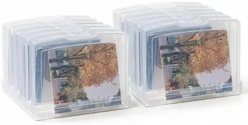 6 Pcs 4"x6" Plastic Photo Storage Boxes with Tray (Clear 2Pack)