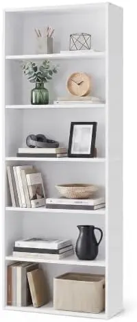 6-Tier Bookshelf, Narrow Shelving Unit