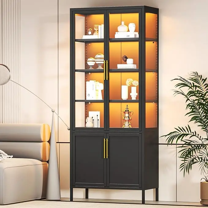 6-Tier Glass Display Cabinet