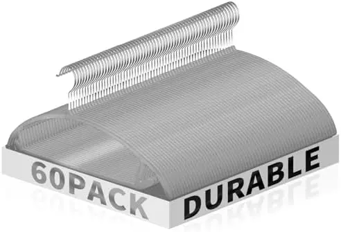 60 Pack Grey Velvet Hangers