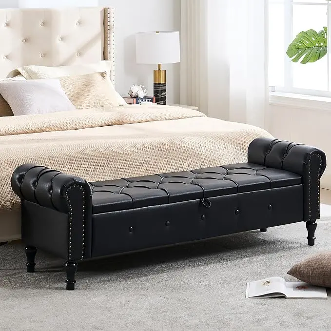 67" Storage Bench for Bedroom, End of King Size Benches