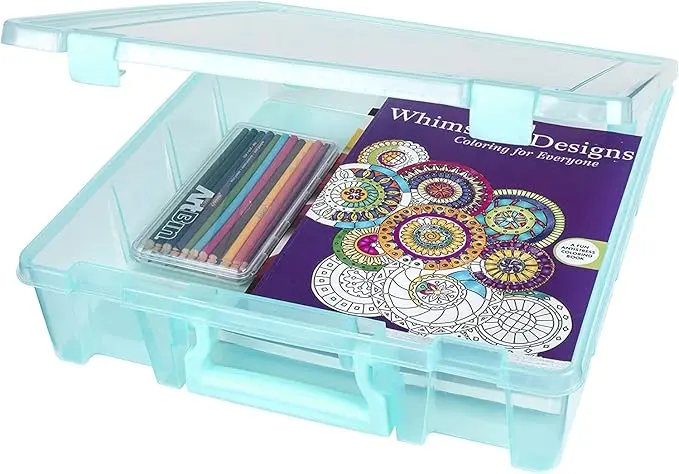 6955AA Super Satchel 1-Compartment Box, Art & Craft Organizer, 1-Pack, Translucent Aqua