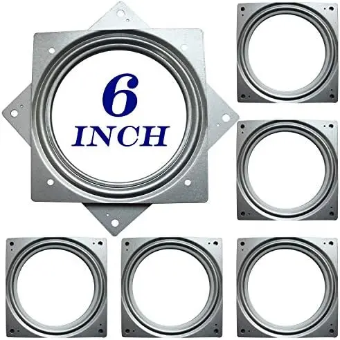 6Pack 6Inch Lazy Susan Hardware Square Rotating Bearing Plate Turntable