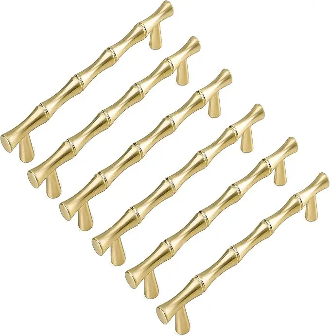 6Pcs Bamboo Shape Cabinet Knobs Handles pulls