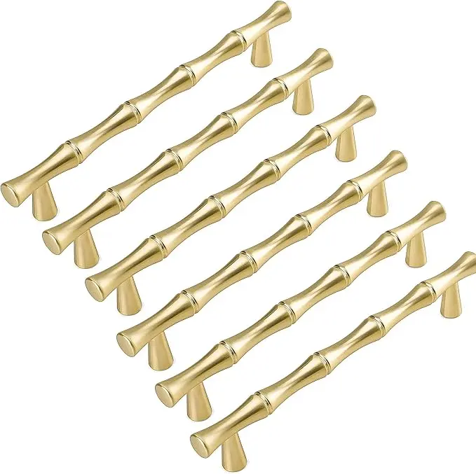 6Pcs Bamboo Shape Cabinet Knobs Handles pulls
