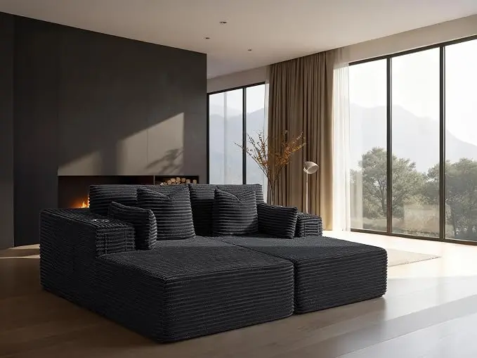 72" Cloud Sectional Couch, Comfort Sleep Sofa