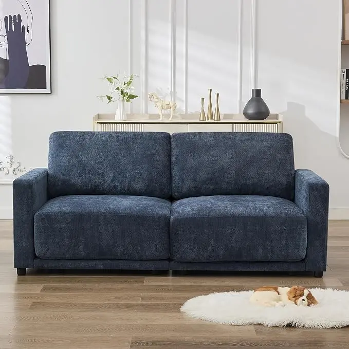 77.4" Chenille Modular Loveseat Oversized Upholstered 2 Seater Sectional Sofa