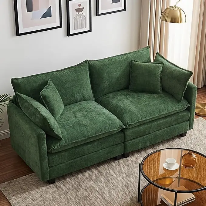 78" Modular Sectional Sofa, Cloud Couch Loveseat Sofa, Deep Seat Washable