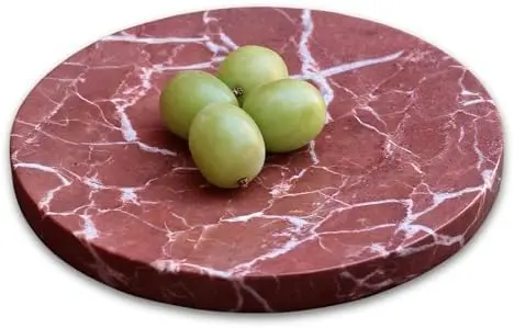 8" Marble Round Vanity Tray for Bathroom Small Ring Dish Jewelry Plate
