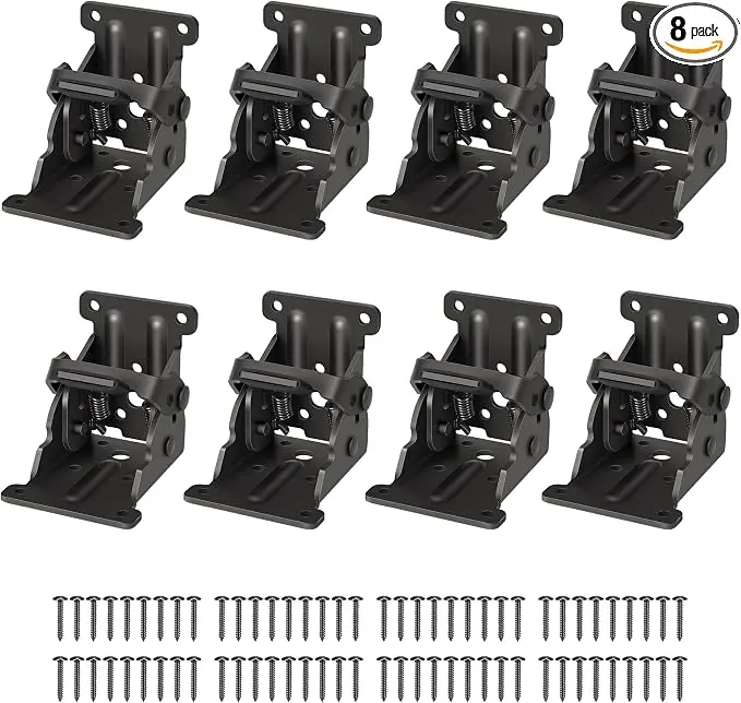 8 Pack Folding Brackets, Self-Lock Hinge