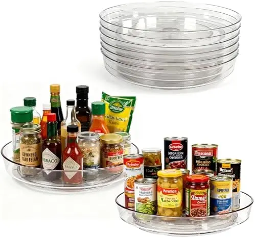 8 Pack Lazy Susan 10 inch Turntable for Spice Organization