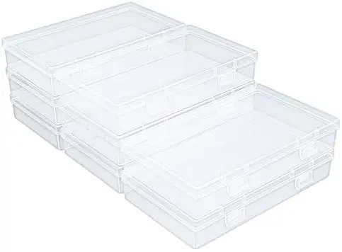 8 Pack Rectangular Clear Plastic Storage Containers