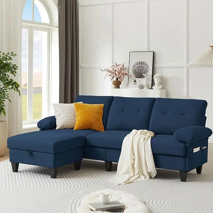 84" Convertible Sectional Sofa, Deep 3-Seat L Shaped Sectional Couch