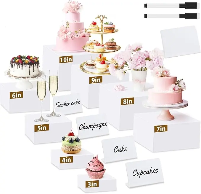 8Pcs Buffet Risers, Large Food Risers