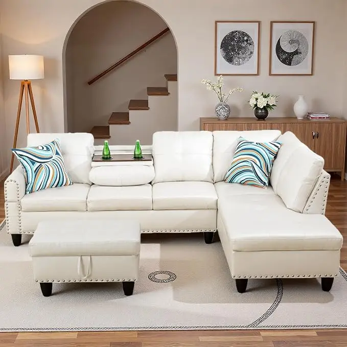 97.5" L Shaped Couch Set, Modular Sectional Couches