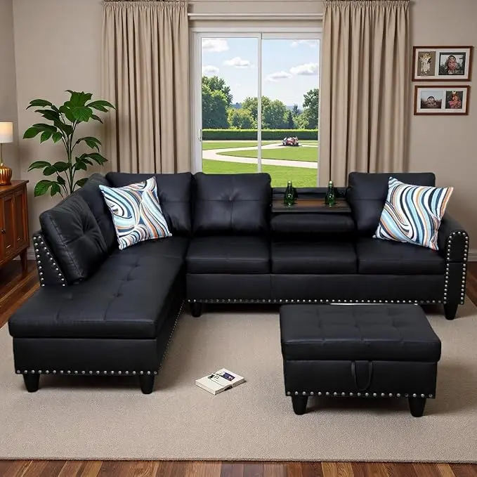 97.5" L Shaped Couch Set, Modular Sectional Couches