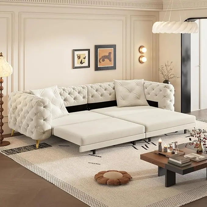 97.7" Convertible Queen Sleeper Sofa