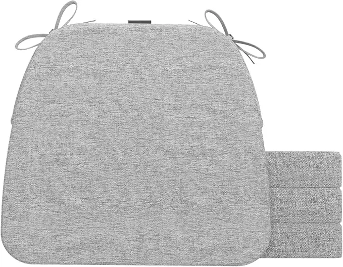 AAAAAcessories D-Shaped Chair Cushions, Machine-Washable Cover, Light Gray