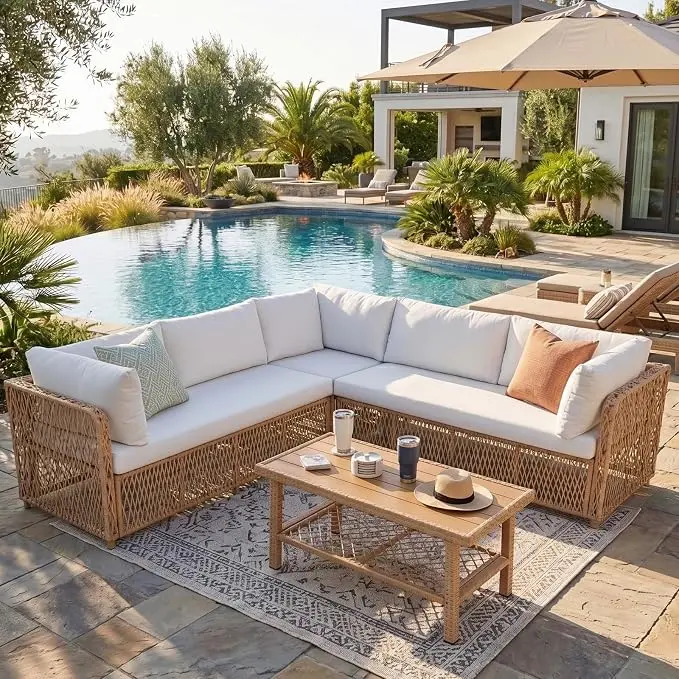 ABCASA Outdoor Patio Sectional Furniture Set