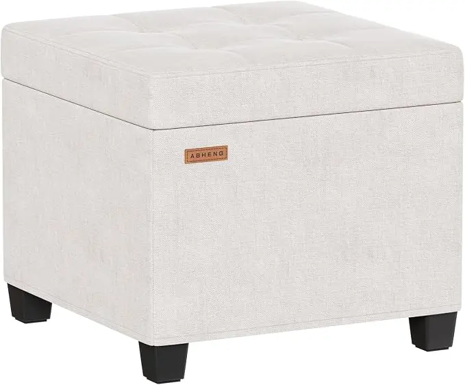 ABHENG Chenille Cover Steel Frame Ottoman
