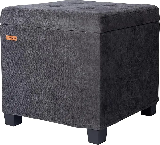 ABHENG Chenille Cover Steel Frame Ottoman