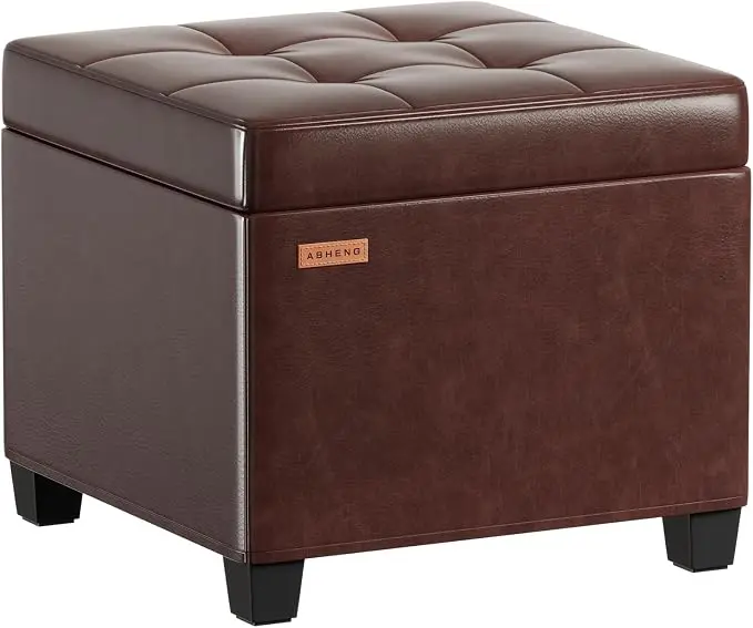ABHENG Synthetic Leather Cover Steel Frame Ottoman