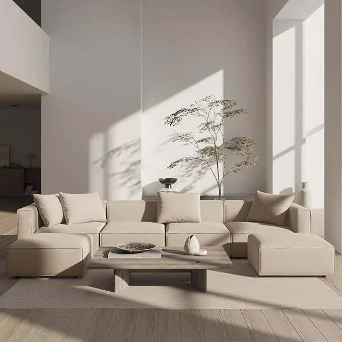 Acanva Luxury Modular Sectional Living Room Sofa Set, Modern Minimalist Style