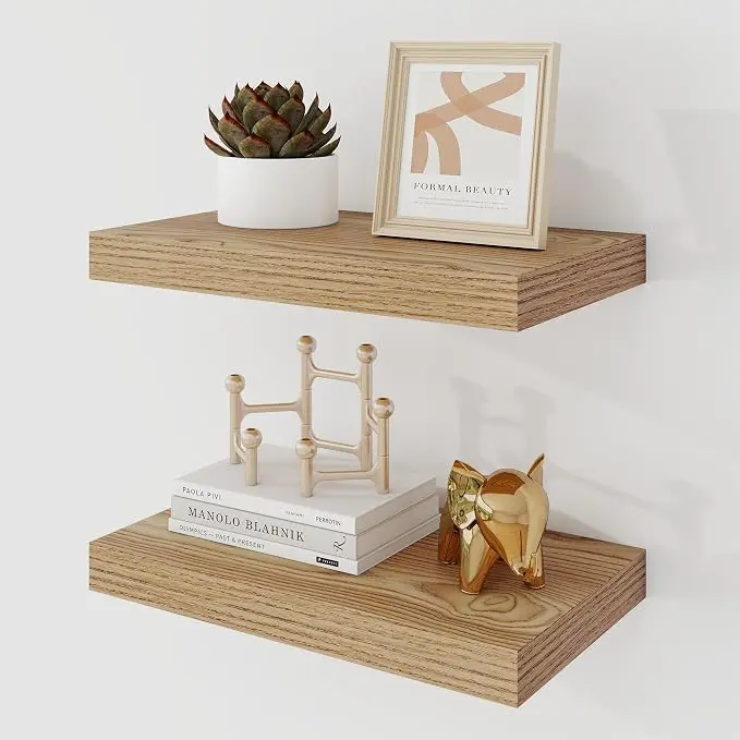 Acovy 16 Inch Floating Shelves, 9.3" Deep Floating Shelf Wall Mounted, Rustic