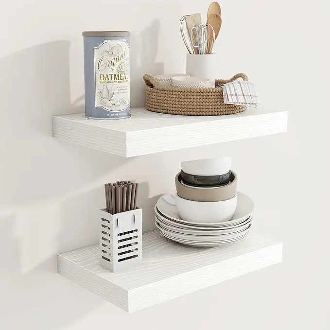 Acovy 16 Inch Floating Shelves, 9.3" Deep Floating Shelf Wall Mounted, Rustic