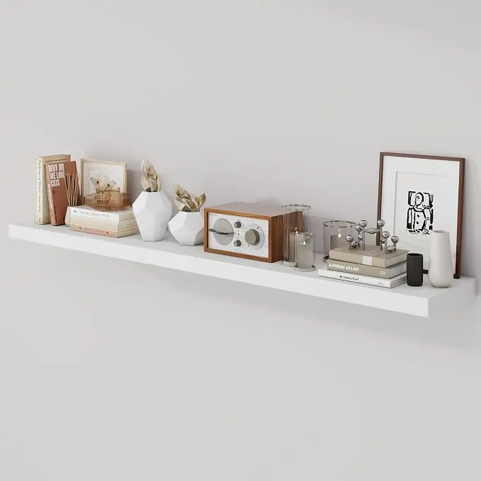 Acovy 55 Inch Floating Shelves, 9.3" Deep Floating Shelf Wall Mounted, Rustic