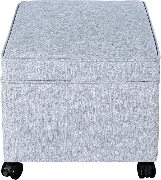 Adeco 17.5 inch Square Storage Ottoman