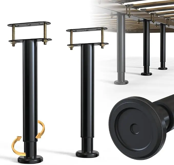 Adjustable Height Bed Frame Support Leg, Metal Bed Frame Support Legs