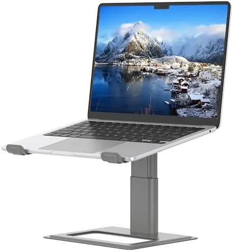 Adjustable Laptop Stand, Aluminum Riser, 10-17.3", Grey