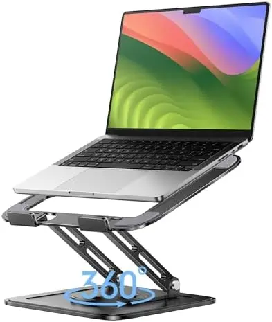 Adjustable Laptop Stand, Computer Stand with 360 Rotating Base