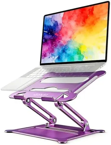 Adjustable Laptop Stand for Desk, 10-15.6“ Laptop Riser, Purple