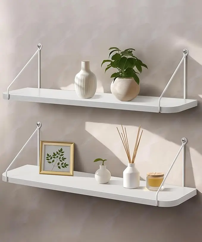 Afuly White Floating Shelves, 24 inch Long Shelves